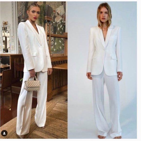 ZARA WHITE CREPE LONG FLOWY SIDE ZIPPER TROUSERS PANTS - Picture 4 of 16